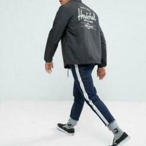 Herschel Voyage Coach Windbreaker Jacket Snap Button Closure Black Men’s Medium